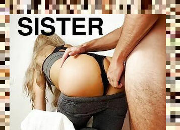 Stepsister I let my stepbrother take off the condom and cum on my ass twice