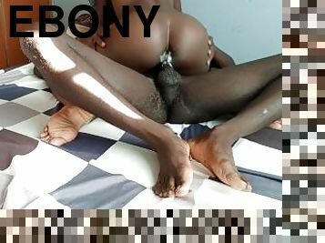 Ebony With Creamy Kitty Riding It Raw