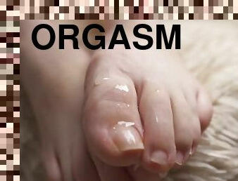 orgasme, jouet, bdsm, couple, pieds, point-de-vue, ejaculation, maîtresse, femme-dominatrice, jambes