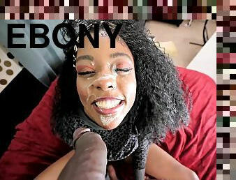 rumpe, store-pupper, ebony, stor-pikk, milf, pov, facial, høye-heler