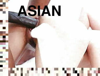 asiatique, chatte-pussy, énorme-bite, interracial, compilation, hirondelle, ejaculation