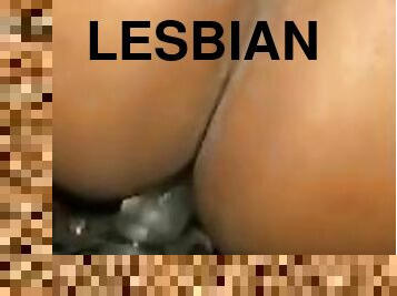 takaapäin, remmidildo, amatööri, lesbo-lesbian, kovaa