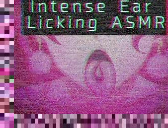 Cute Girl Ear Licking and Moaning ASMR (VHS NOISE)