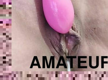 masturbation, orgasme, chatte-pussy, amateur, pute, gode, solo, gros-plan, pénétrante