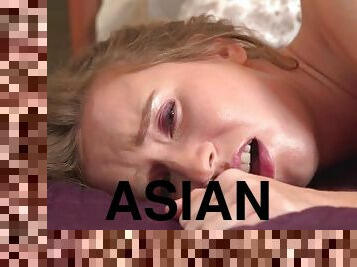 asiatique, masturbation, chatte-pussy, ados, jouet, culotte, blonde, naturel, solo, érotique