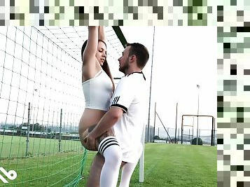 German Teen Fucks On The Football Pitch In Bavaria