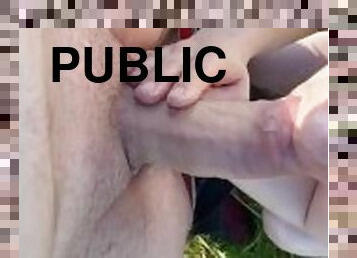 levrette, en-plein-air, public, amateur, fellation, couple, point-de-vue, ejaculation