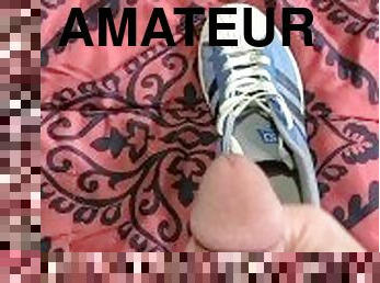 énorme, masturbation, amateur, ejaculation-sur-le-corps, énorme-bite, pieds, ejaculation, fétiche, solo, réalité