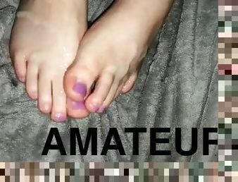 Biggest Footjob Cum Shot In A While - Many More to Cum!