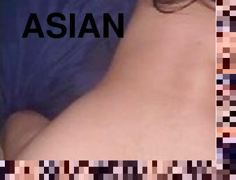 asiatique, cul, levrette, énorme, amateur, ejaculation-sur-le-corps, énorme-bite, interracial, maison, latina