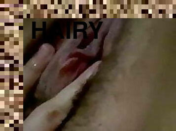 poilue, masturbation, chatte-pussy, maison, serrée, humide