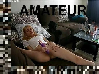 Barbie #***Beautiful Girl With Solo Masturbation On The Sofa