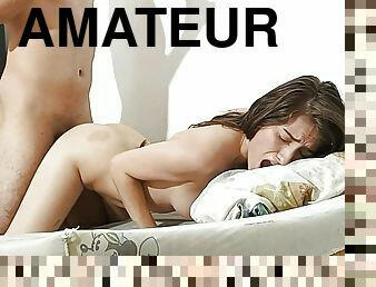 gros-nichons, levrette, vieux, orgasme, maigre, femme, amateur, fellation, ados, maison