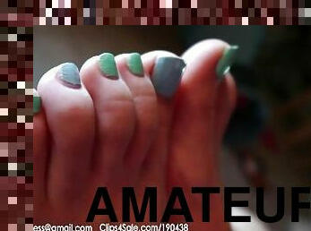 amateur, maman, pieds, point-de-vue, fétiche, solo, orteils