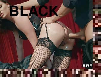 Xander Corvus And Jessica Rex In Cutie In Black Fishnets Combines Bootie And Cunt Fucking