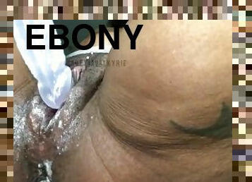 Excited Ebony Babe Fucks Their Creamy Pussy