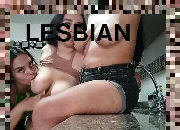 ציצי-גדול, פטמות, לסבית-lesbian, חלב, שתייה, מניקים, מציצה-sucking