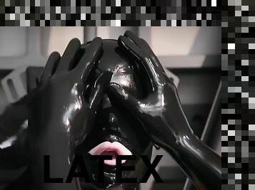 Latex Fingers In Mouth