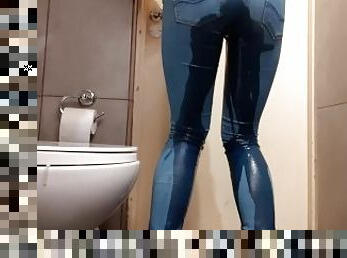 Compilation of Wetting my Jeans and pouring out from my High Heels and Pants