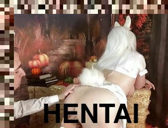 chatte-pussy, fellation, ejaculation-sur-le-corps, couple, anime, hentai, fétiche, réalité, halloween, taquinerie