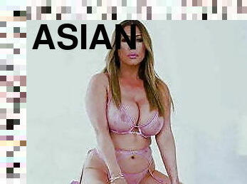 asiático, teta-grande, grande, pénis-grande, interracial, mulher-madura, gangue, preto, meias, langerie