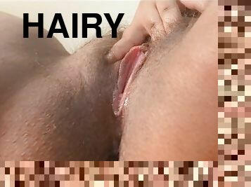 Up close hairy pussy cumming sexy moaning