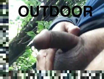 Must watch desperate outdoor piss with moaning from a hard cock