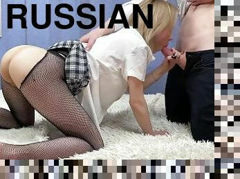 collants, russe, amateur, anal, fellation, ejaculation-sur-le-corps, ados, hardcore, salope, blonde