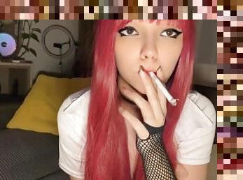 Redhead alt girl smoking for you (full vid on my 0nlyfans/ManyVids)
