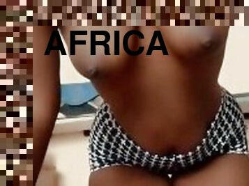 teta-grande, ébona, preto, natural, africano, topless