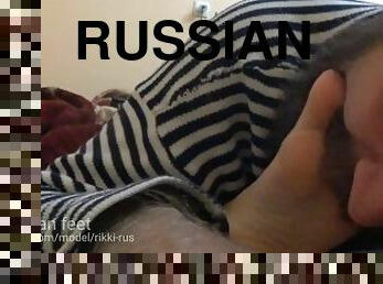 russe, amateur, pieds, douce, fétiche, réalité, sucer, taquinerie, orteils