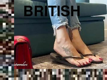 amatorskie, stopy, pov, brytyjskie, fetysz, solo, dżinsy, brunetka, dręczenie, palce