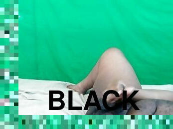 Unedited  Black Chubby Man Jacks BBC, Moans and Cums Hard, Thick Nut on Hairy Belly