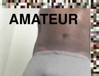 amateur, ébène, énorme-bite, drôle, danse, solo, bite, taquinerie