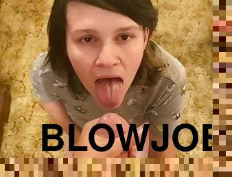 Teen slobbering deep throat blowjob [pov]