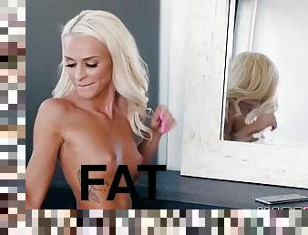 Slim blonde beauty emma hix bouncing on huge fat dick