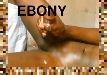 BBC EBONY WANKING AND THROBBING COCK