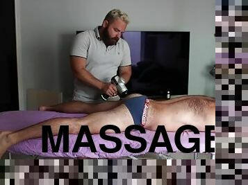 trying a different massage approach on a client to stimulate the prostate