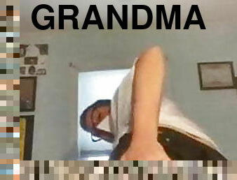 Grandma Christine showing her pussy and ass