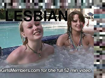 Jacuzzi Fuck Party With Three College Girls