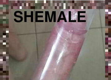 shemale, čiurkšlė, mėgėjai, spermos-šūvis, didelis-penis, nuleidimas, jojimas, solo, kaubojė, valdovė