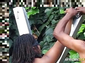 AFRICAN SEX SLAVES - SMALL AFRICAN NIPCLAMP DOMINATION IN PUBLIC BDSM