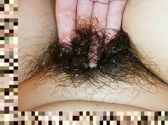 Fetish video of hairy bush under water close up