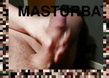 Masturbating cock while watching porn