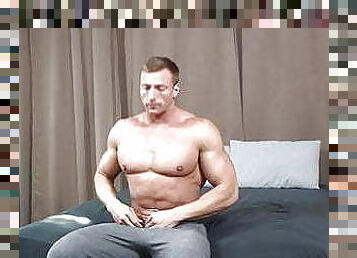 armée, énorme, masturbation, amateur, énorme-bite, gay, secousses, solo, musclé, bite