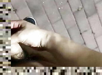 asiatique, masturbation, en-plein-air, public, amateur, ejaculation-sur-le-corps, énorme-bite, gay, jeune-18, ejaculation