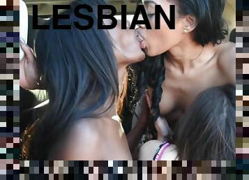 Interracial lesbian sex on the road side