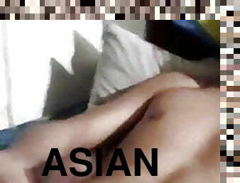 asiático, masturbação, amador, gay, gozando, webcam, gay-adolescente