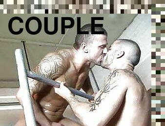 anal, gay, couple, musclé