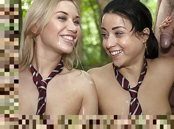 Slutty School Girls Taissia and Lindsay take some Hard Anal - Private